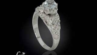Career Overview Aquamarine Lotus Flower Diamond Engagement Ring LS4177