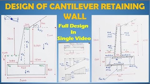 Design Of Cantilever Retaining Wall With Sloping Backfill | Hindi | Retaining Walls |