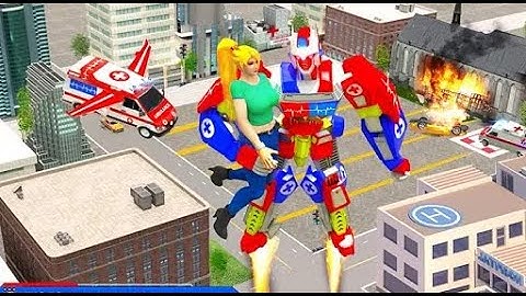 Flying Ambulance Robot Car Part-2 | Rescue City Transform Robot Android GamePlay | By Game Crazy