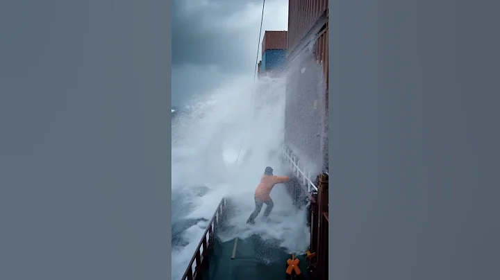 you won't believe this...😱 #waves #ship #sea #storm #ocean #container #cargo