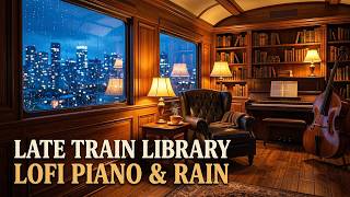 Late Train Library | Soft Focus Lofi Piano & Rain (1 Hour) screenshot 5
