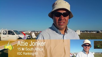 Attie Jonker after landing Day 2 Interviewer and Camera Lisa Trotter