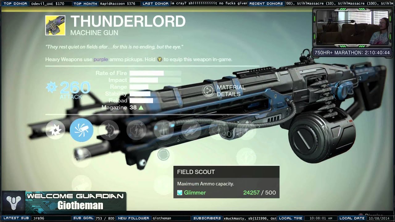 Destiny Exotic Machine Gun "Thunderlord"