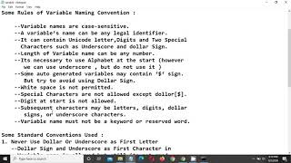 VARIABLES IN JAVA | RULES OF VARIABLES NAMING