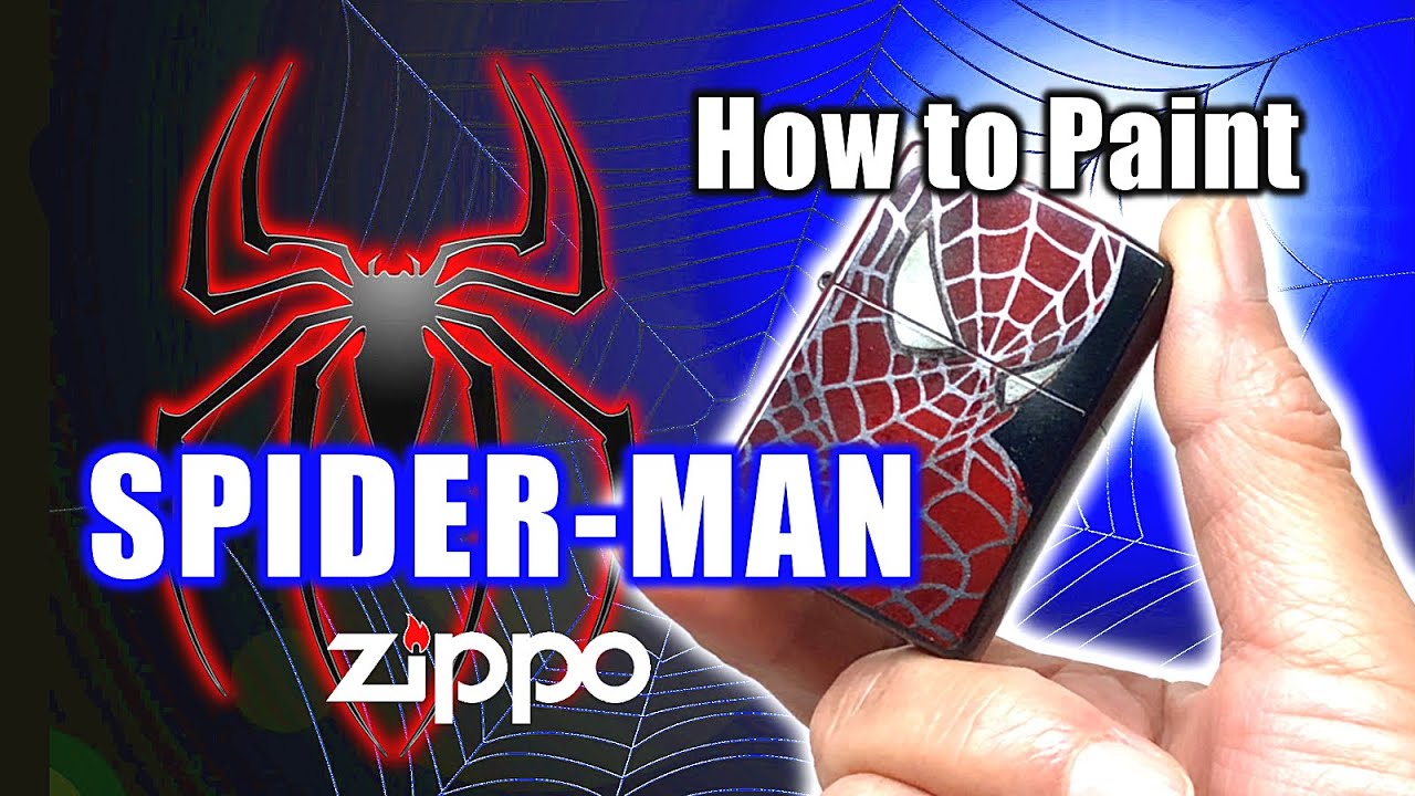 Amazing “Drawing Spider-Man on Zippo” Custom Paint - YouTube