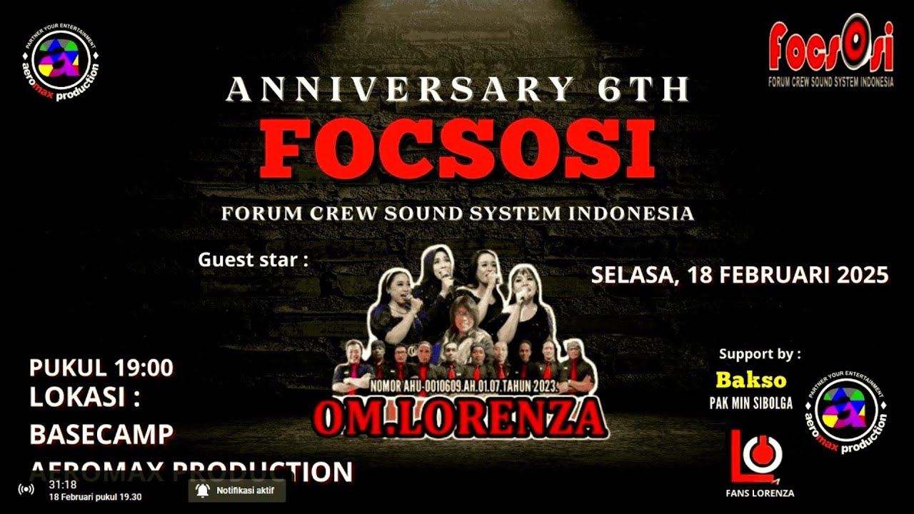LIVE  OM. LORENZA  #  UNIVERSARY 6 TH FOCSOSI  # AEROMAX PRODUCTION #prigelstudio