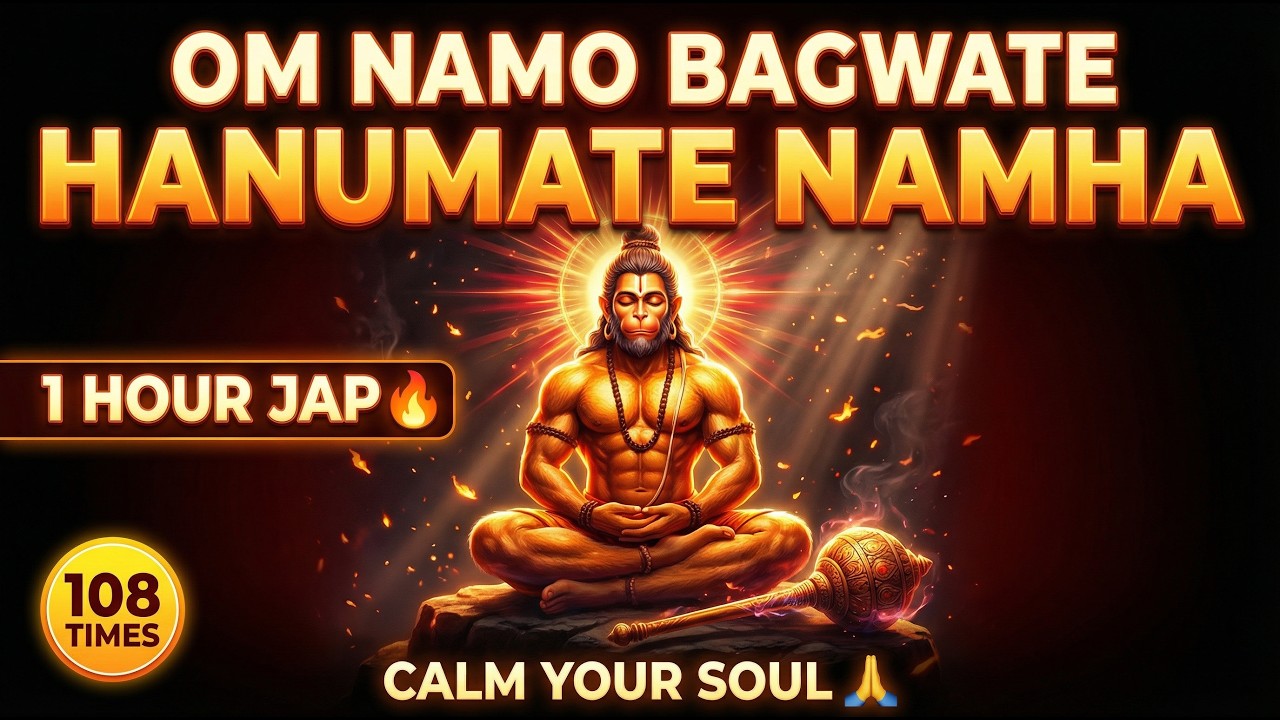 Om Namo Bagwate Hanumate Namha | 1 Hour Hanuman Mantra Jap | Soul Calm Meditation