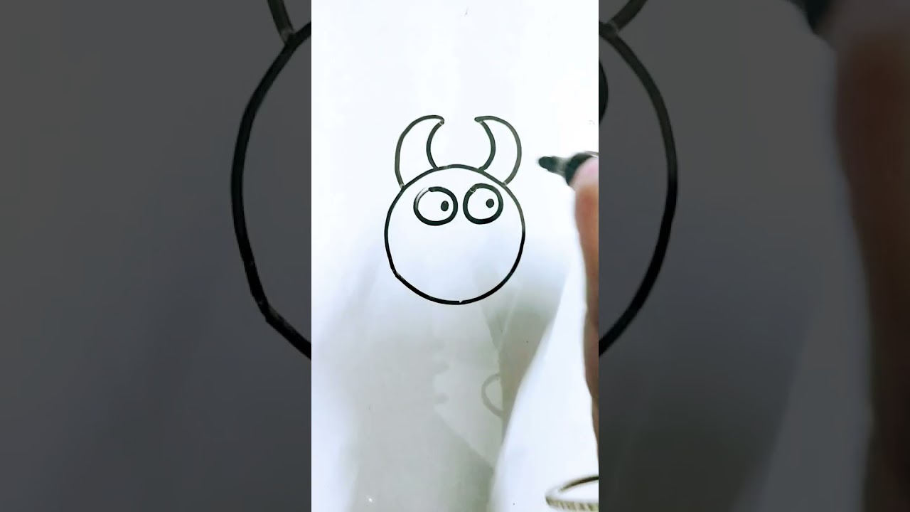 How to draw Circle Bull 🐂 face 