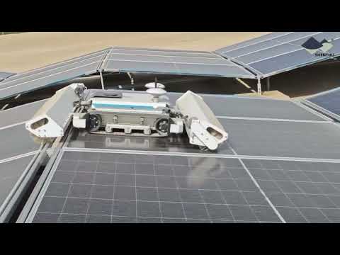 Foldable Solar Panels | Autonomous Solar Panel Cleaning Robot Demonstration