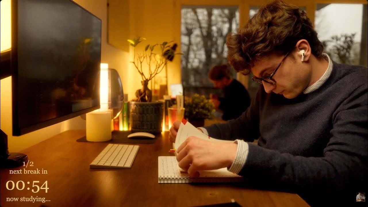 4-HOUR | Study With Me | One break, No music, Deep work