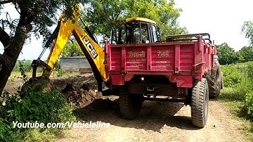 Mahindra Arjun 555 | Jcb 3dx Backhoe Loader | Loading Mud In Trolley | Vehicle Line