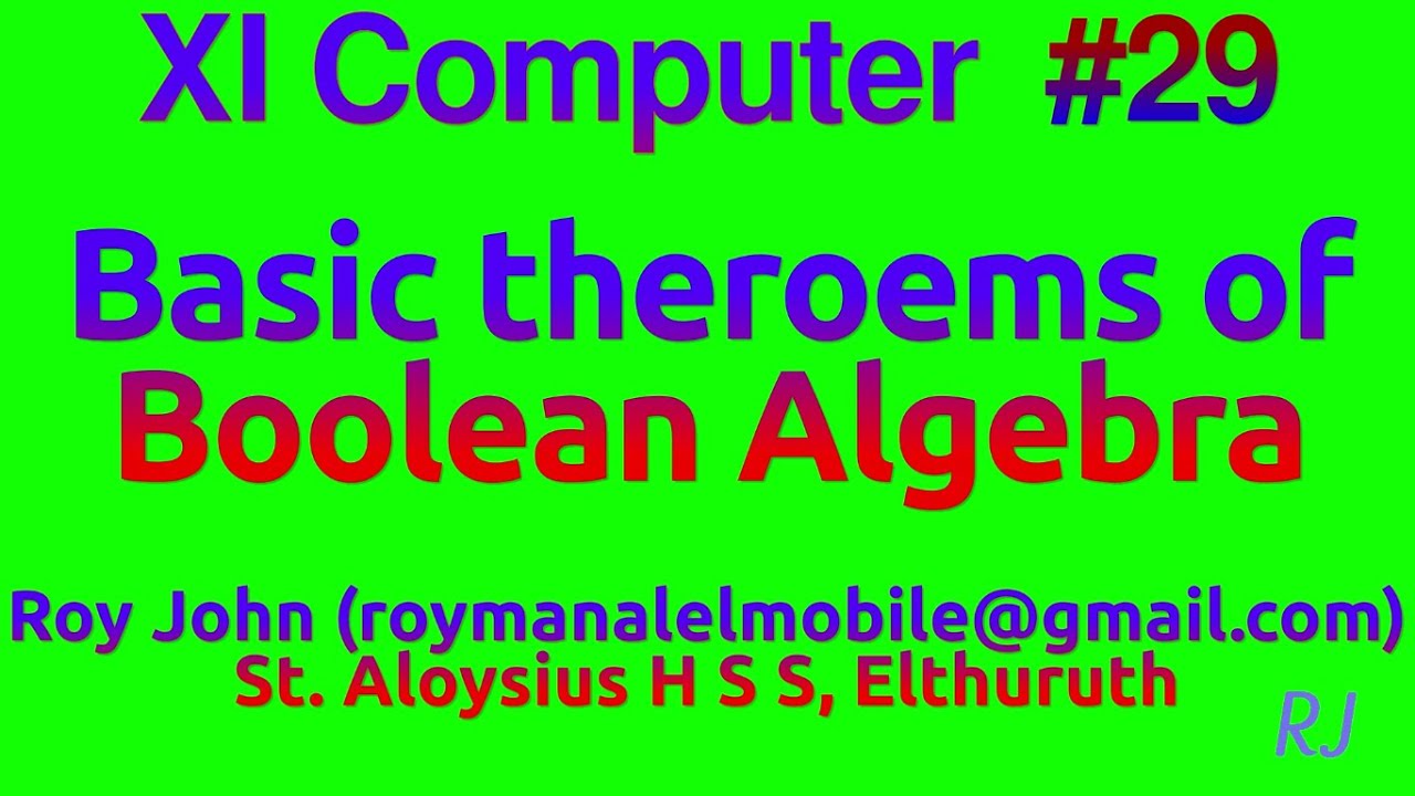 Boolean algebra basic laws ( theorems), axioms - +1 Computer Science ...