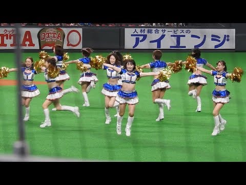 ＜2019.5.22楽天戦＞ファイターズガールとB☆B&ポリーちゃんによるオープニングダンス「風に乗れ 」