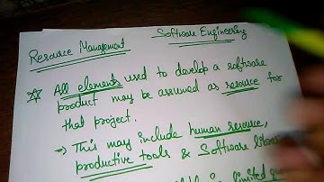 Resource Management in Software Project  Management !! Software Engineering !! BCA !! MCA !! B.Sc