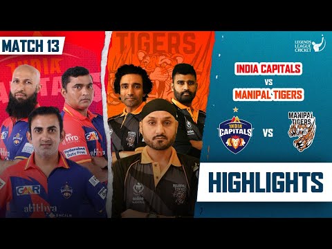 Manipal Tigers beat India Capitals | Highlights | Legends League Cricket | Harbhajan  vs Gambhir