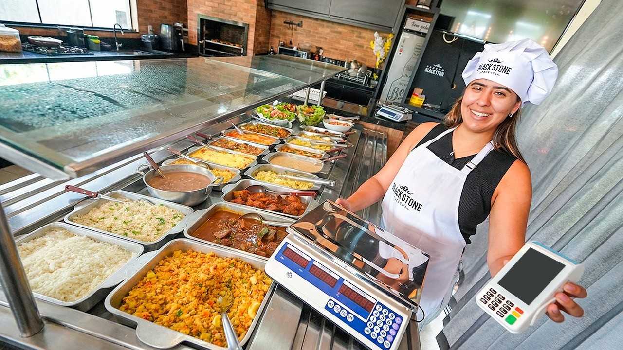 ESTA ABERTO O SELF SERVICE RESTAURANTE - PESOU, PAGOU!