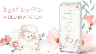 Sheep Baby Shower Invitation video invitation