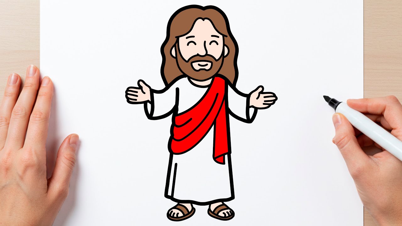 COMO DESENHAR O JESUS CRISTO FÁCIL PASSO A PASSO - YouTube