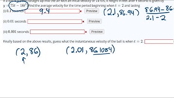 Estimate instantaneous velocity using average velocities