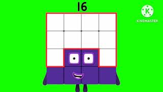 numberblock 16 sneezing green screen