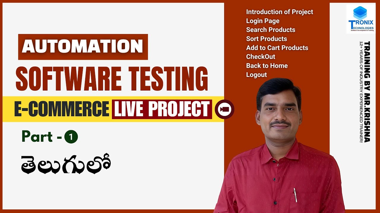 Automation Software Testing E-Commerce LIVE Project Part-1 || Selenium ...