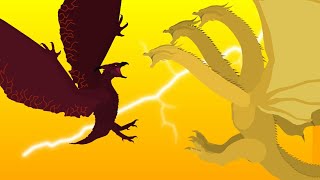 Rodan Vs Jatos Vs Ghidorah Animação Stick Nodes