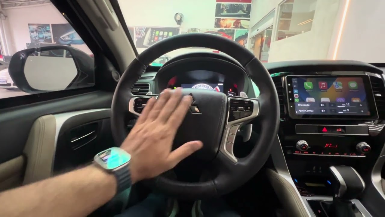 Pajero Sport 2024 - Central 9” Polegadas CarPlay e Android Auto + Sintonizador TV - ArtsomAuto