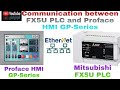 Communicatio between FX5U mitsubishi PLC and proface HMI, on Ethernet protocol