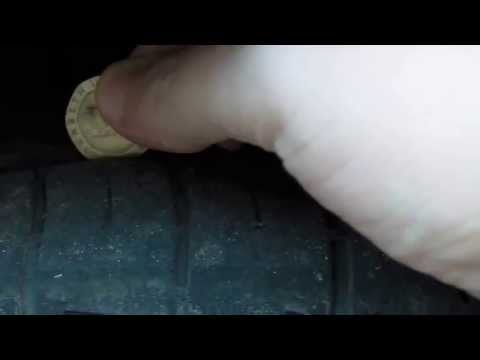 20p Coin Test On A Tyre