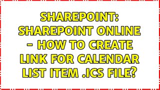 sharepoint: sharepoint online - how to create link for calendar list item .ics file?