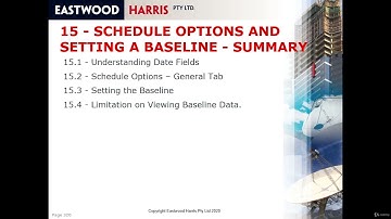 P6 PPM - LESSON 2 (Scheduling Options and Setting a Baseline) - 6. Summary