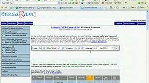 Covered Call Screener- www.avasaram.com