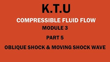 KTU | COMPRESSIBLE FLUID FLOW | CFF | MODULE 3 | PART 5 | OBLIQUE SHOCK