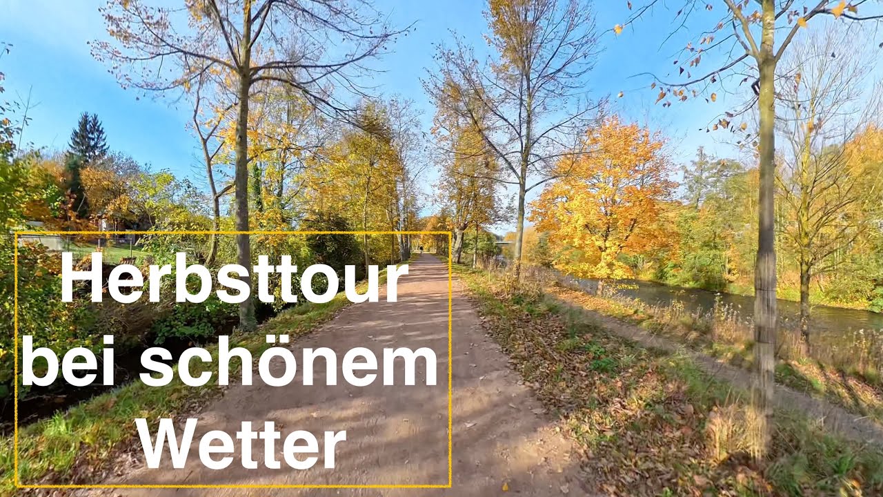 Herbstliche Farben auf unsere Radtour bei schönem Wetter.