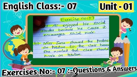 Class 7 English Unit-1 | Can We Do Something? | All Exercises Solved | Sindh Textbook Board