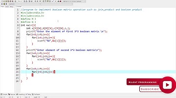program to implement boolean matrix operation part 1 || JOIN operation