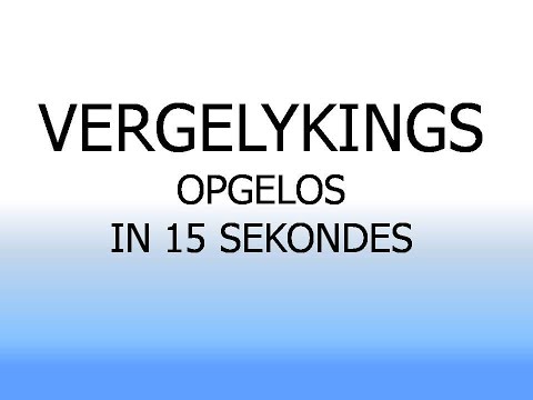 Video: Hoe Om 'n Eenvoudige Vergelyking Op Te Los