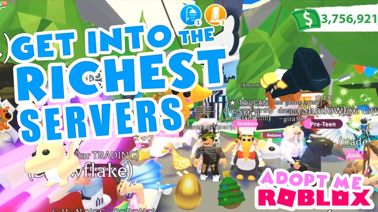 Trading In most richest Server In Roblox Adopt Me Ever Mega Trades 