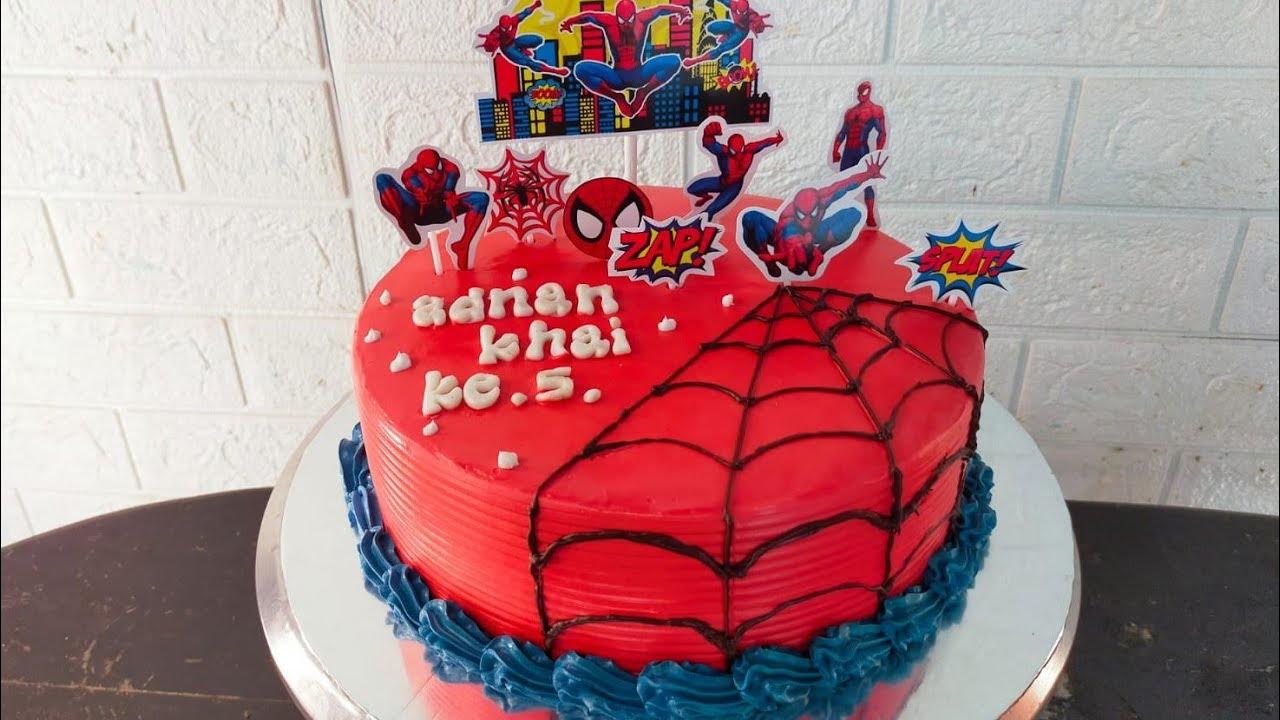 KUE ULANG TAHUN SPIDERMAN | KUE ULTAH ANAK KARAKTER SPIDERMAN - YouTube