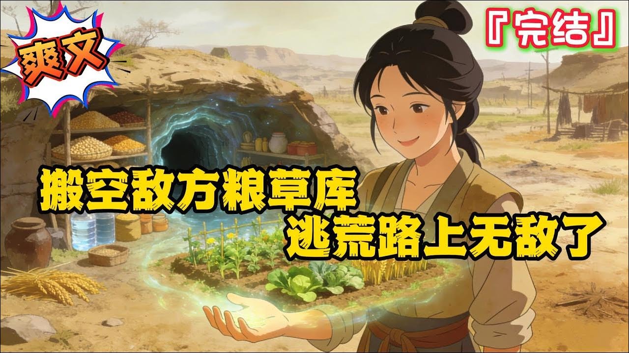 完结《搬空敌方粮草库，逃荒路上无敌了》【有cp+灵泉空间（后面都会升级）+惊险天灾+一路囤物资+不圣母+种田基建】  #逃荒 #种田 #古代言情 #爽文 #穿越 #小说 #空间 #一口气看完 #囤货