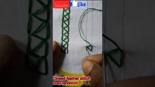 Closed feather stitch#art#embroidery #stitch#stitching#handembrodery #rosyhandiwork#crochet#feather