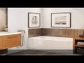 MAAX 105705-R-000-001 Rubix Acrylic Right-Hand Bathtub, 59.75-in L x 32-in W x 18.375-in H, White