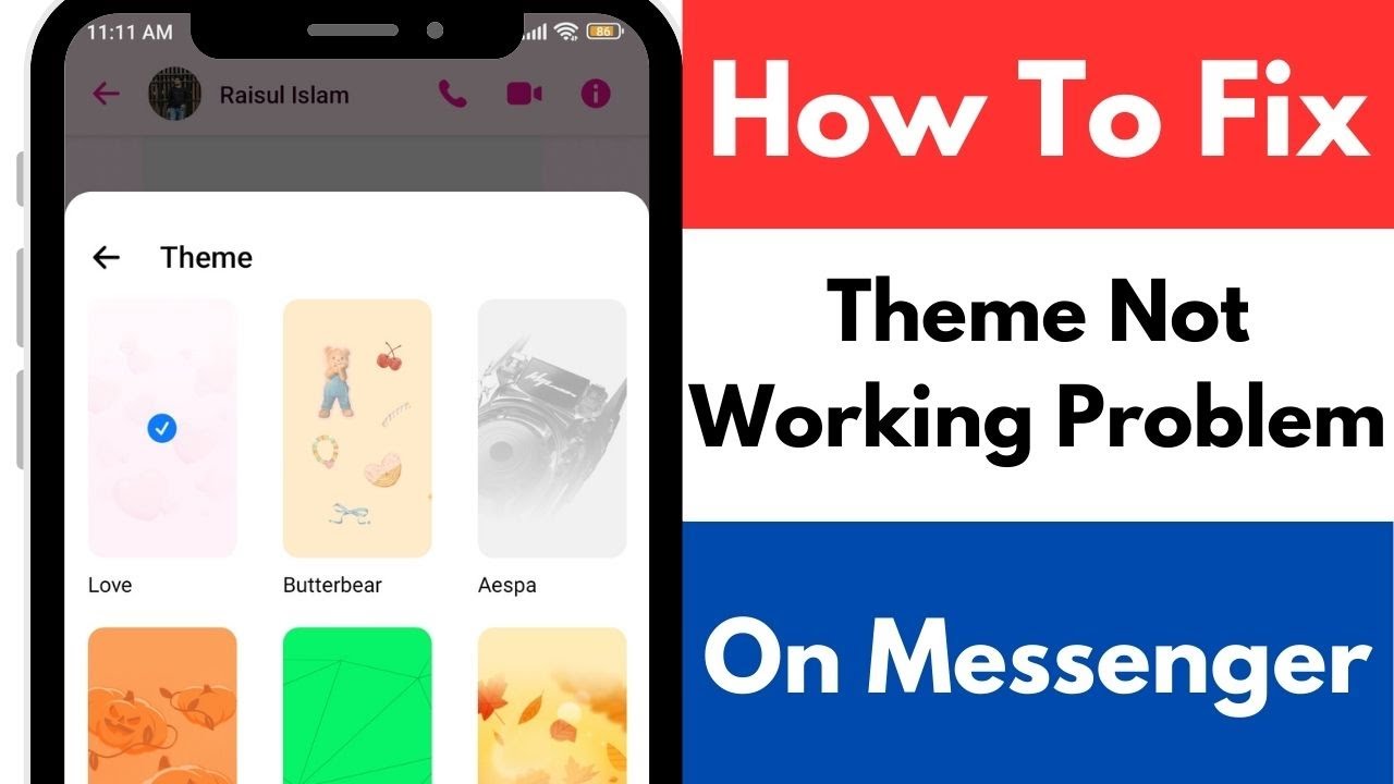 How To Fix Theme Not Working Problem On Facebook Messenger - YouTube