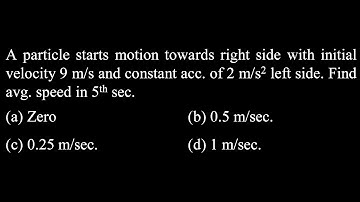 KM DPP 05 Q14  A particle starts motion towards right side with initial velocity 9 m/s and c