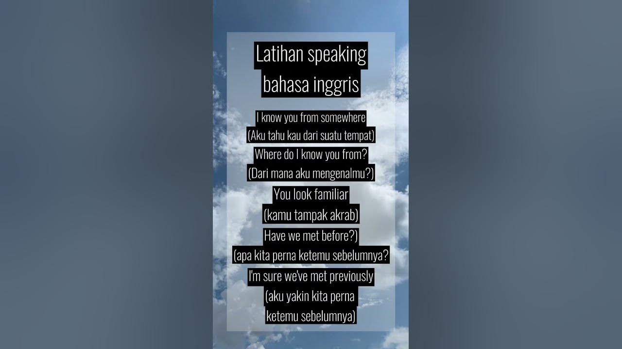 latihan speaking bahasa inggris #learnenglish #kalimatbahasainggris