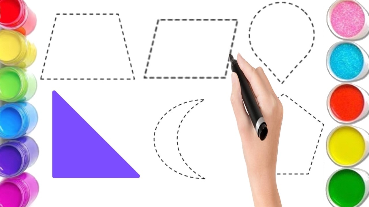 Shapes drawing for kids, Learn 2d shapes, colors for toddler ...