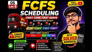 FCFS Scheduling Algorithm Explained 🤯 | CPU Scheduling in OS ⚡| Lec 8