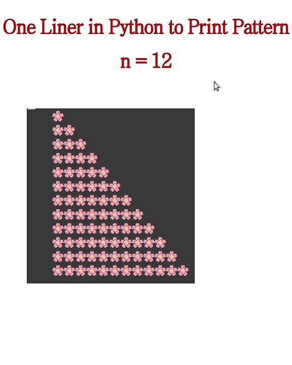 One Liner in Python to Print Patterns| List Comprehensions | Code in ...