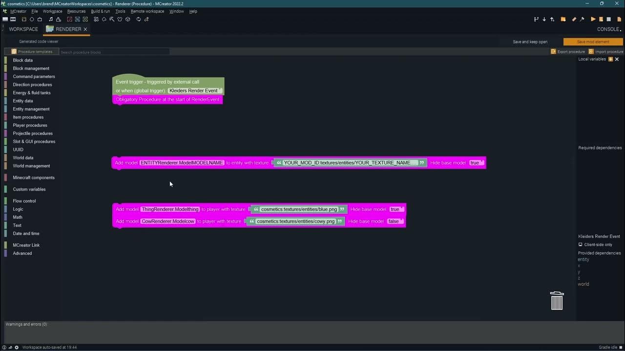 Mcreator tutorial plugin kleiders custom renderer 1 16 5 youtube