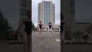 ballet in a parking lot hehe 🫢 #ballerinas #dance #pointe #pointeshoes